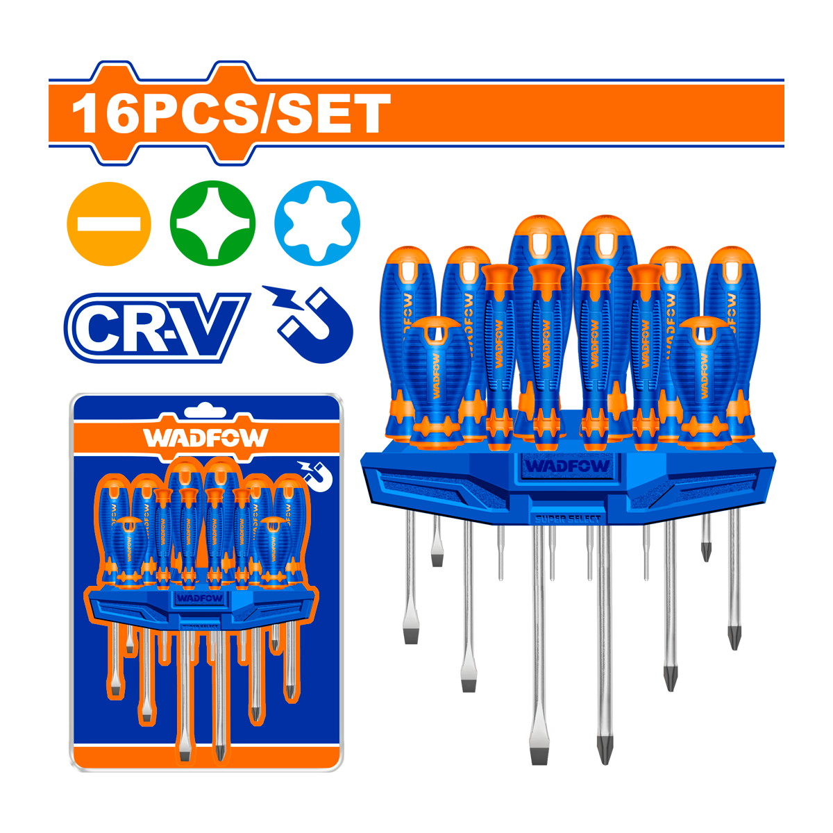 JUEGO DESATORNILLADOR WADFOW 16 PCS