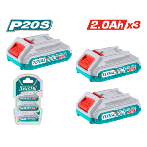 SET BATERÍA TOTAL LITIO 20V 2.0AH 3PCS
