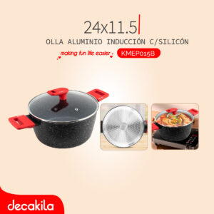 DECAKILA OLLA ALUMINIO INDUCCIÓN C/SILICÓN 24X11.5