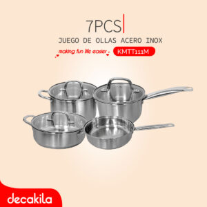 DECAKILA JUEGO OLLAS ACERO INOX 7 PCS