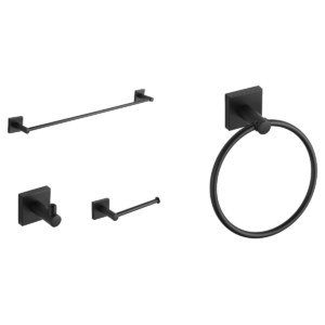 JUEGO ACCESORIOS BAÑO GRACIELA 4PCS NEGRO 8016012