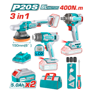 HE/COMBO PISTOLA IMPACTO TOTAL 20V + PULIDORA