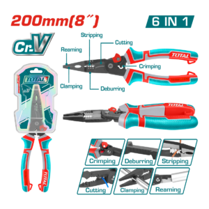 ALICATE PUNTAS TOTAL 8" 6 EN 1
