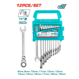 JUEGO LLAVES COROFIJAS TOTAL C/RATCH FLEX 12PCS
