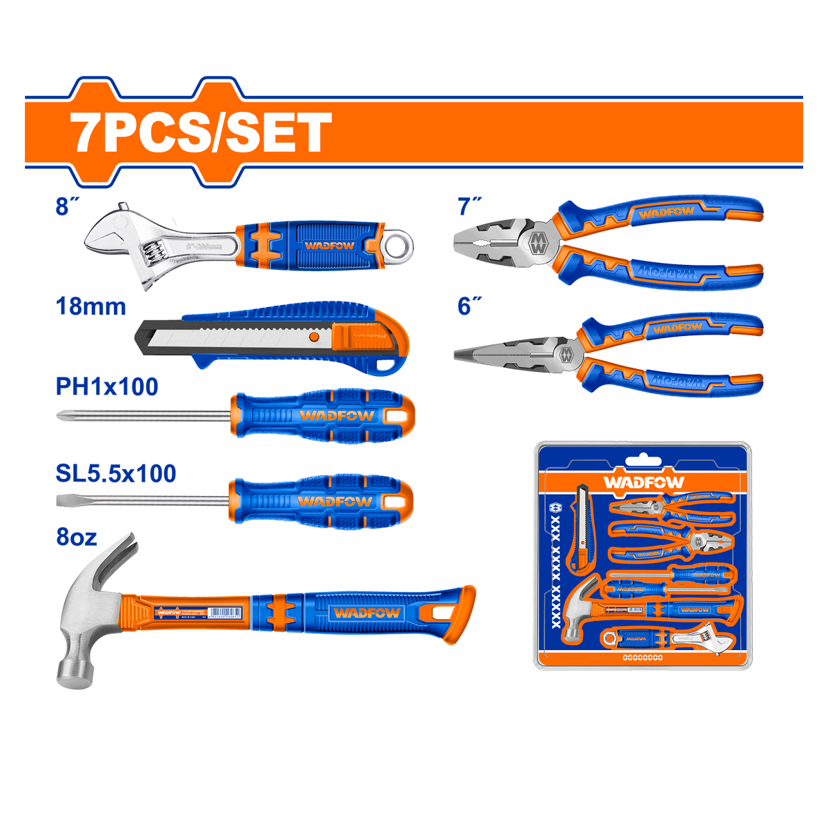 JUEGO HERRAMIENTAS WADFOW 7PCS