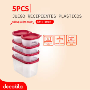 DECAKILA JUEGO RECIPIENTES PLÁSTICOS 5PCS