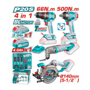 HE/COMBO PISTOLA IMPACTO + TALADRO TOTAL 20V