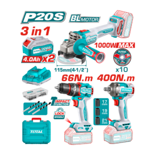 HE/COMBO PISTOLA IMPACTO + ESMERILADORA TOTAL 20V