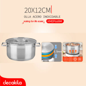 DECAKILA OLLA ACERO INOXIDABLE 20X12CM