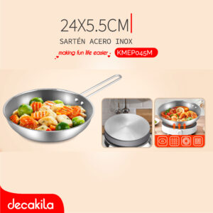 DECAKILA SARTÉN ACERO INOX 24X5.5CM