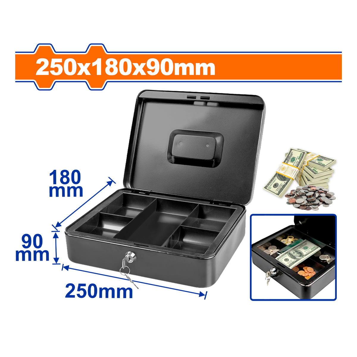CAJA DINERO WADFOW 25X18X9CM