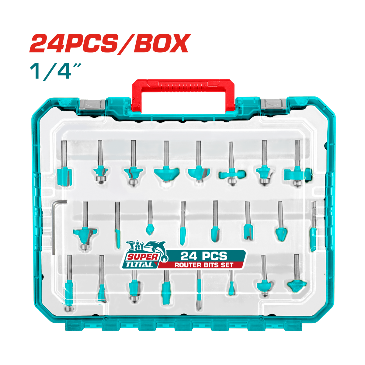 JUEGO CUCHILLAS ROUTER TOTAL 1/4" 24 PCS