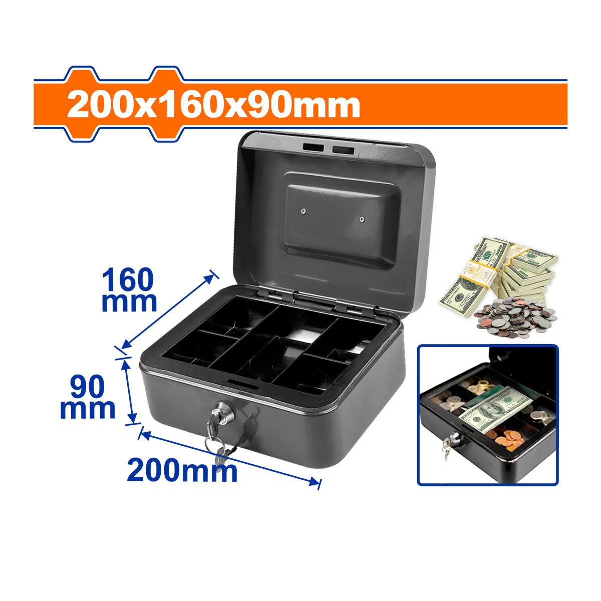 CAJA DINERO WADFOW 20X16X9CM