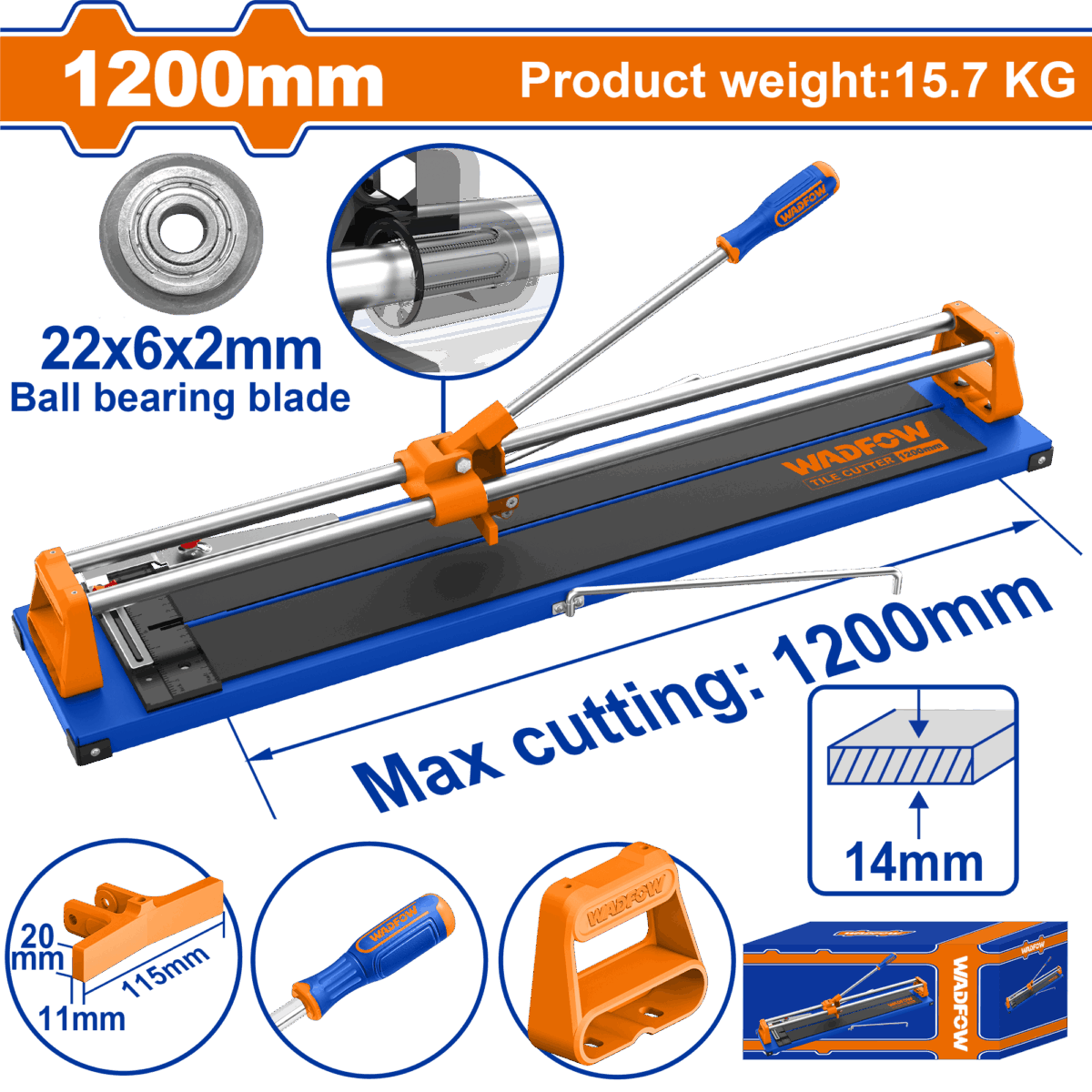 Distribuidora Arsa » MAQUINA CORTAR CERAMICA WADFOW 1200MM WTR1512