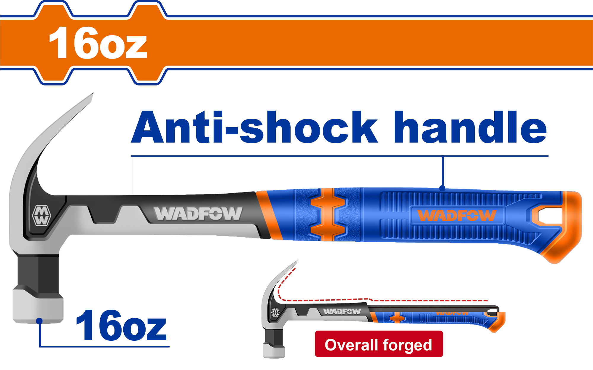 MARTILLO CARPINTERO WADFOW ANTI-SHOCK FV 16ONZ