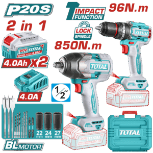 COMBO TOTAL 20V 2PC TALADRO + PISTOLA DE IMPACTO