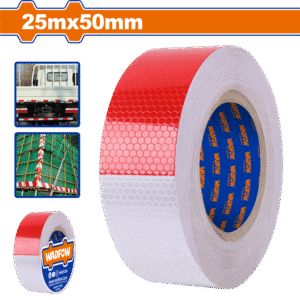 CINTA REFLECTIVA WADFOW ROJO/BLANCO 50MMX25MT