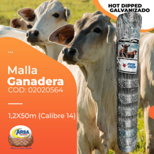 Malla Ganadera 1,2 x 50m (Calibre 14)