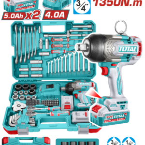 JUEGO HERRAMIENTAS TOTAL 138PCS C/PIST IMP 20V 135